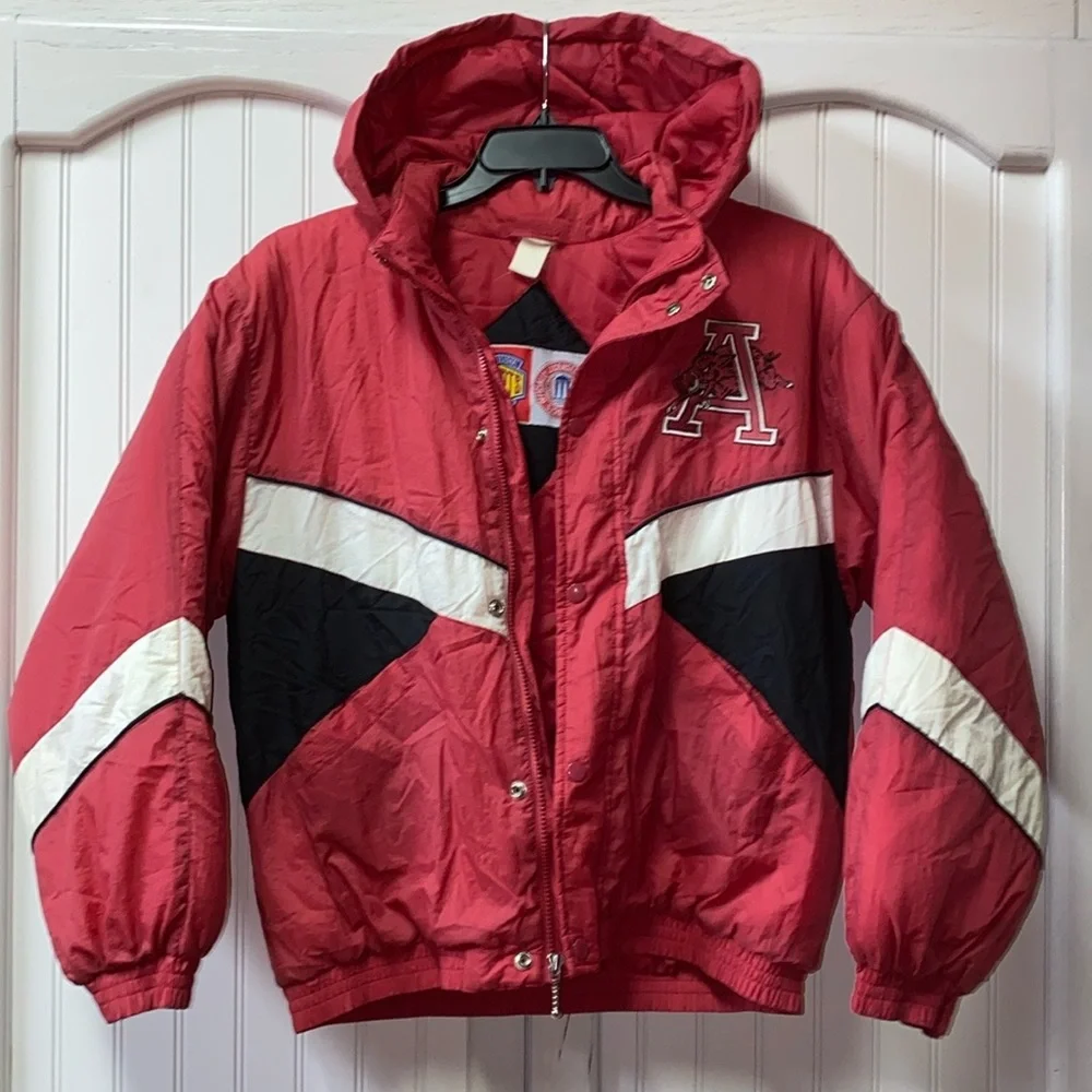 90s Arkansas Razorbacks Jacket Coat L Vintage Basketball Football U of A